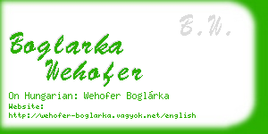 boglarka wehofer business card